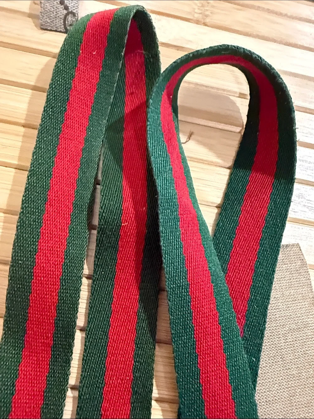 Authentic Gucci Web Straps with Beige GG Canvas Trim 7 pieces project